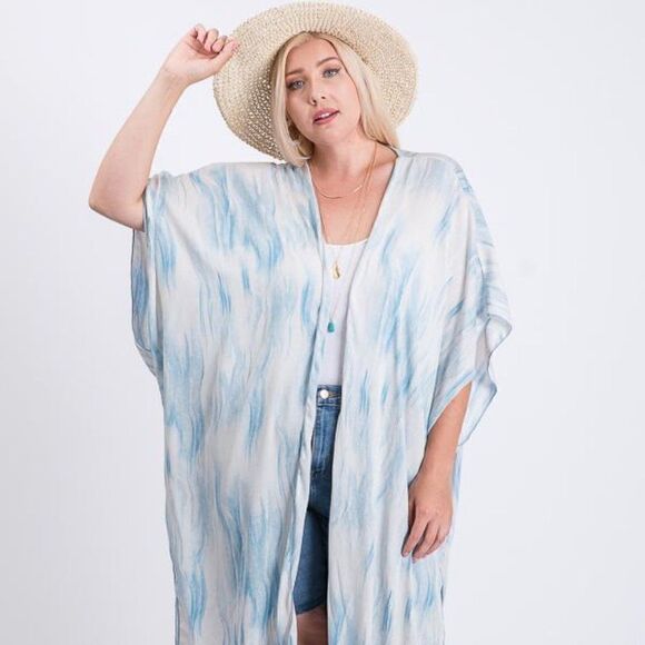 Zebra‎ print short sleeve maxi plus size kimono - Picture 1 of 4